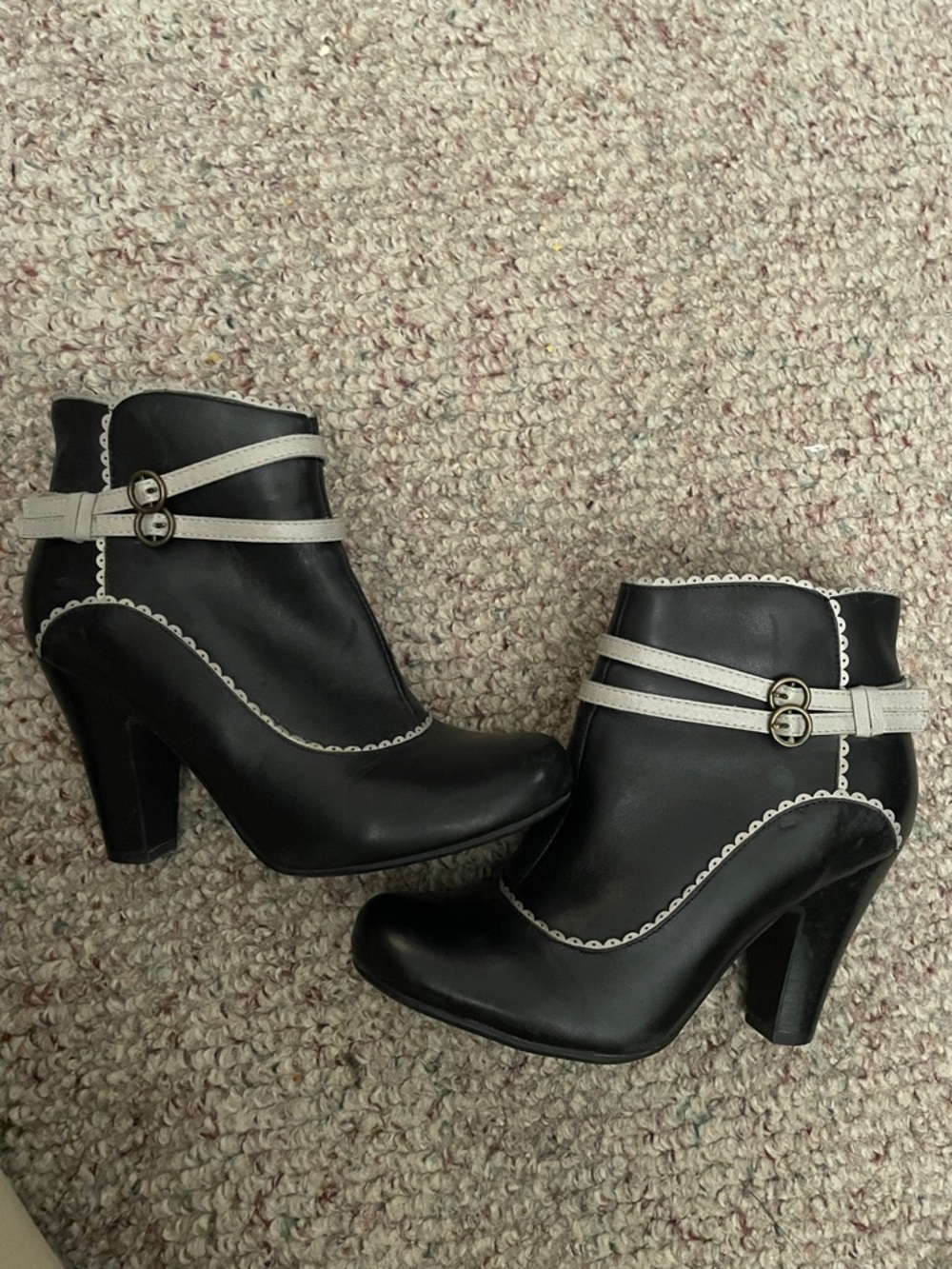Miz mooz Black and grey nelly Ankle Boots - Classic Two-Tone Heels - Picture 3 of 7